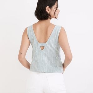 Madewell Jacquard Peekaboo-Back Crop Tank